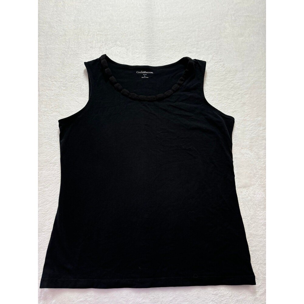 Croft & Barrow Black Stretch Tank Top size Large